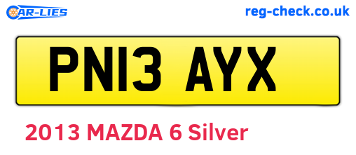 PN13AYX are the vehicle registration plates.