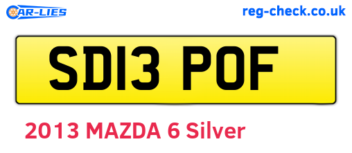 SD13POF are the vehicle registration plates.