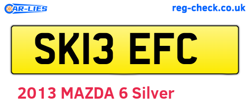 SK13EFC are the vehicle registration plates.