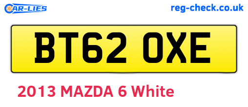 BT62OXE are the vehicle registration plates.