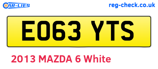 EO63YTS are the vehicle registration plates.