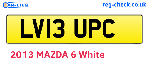 LV13UPC are the vehicle registration plates.