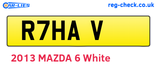 R7HAV are the vehicle registration plates.