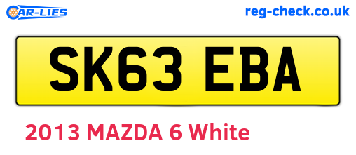 SK63EBA are the vehicle registration plates.