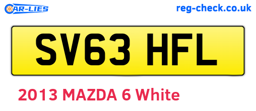 SV63HFL are the vehicle registration plates.
