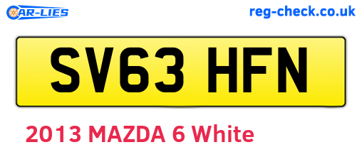SV63HFN are the vehicle registration plates.