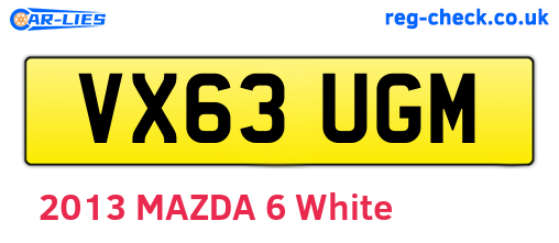 VX63UGM are the vehicle registration plates.