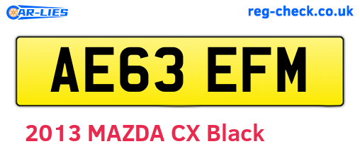 AE63EFM are the vehicle registration plates.