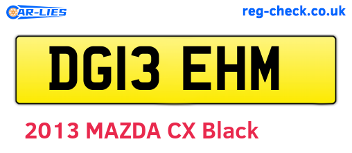 DG13EHM are the vehicle registration plates.