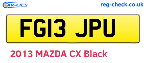 FG13JPU are the vehicle registration plates.
