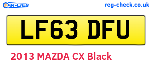 LF63DFU are the vehicle registration plates.