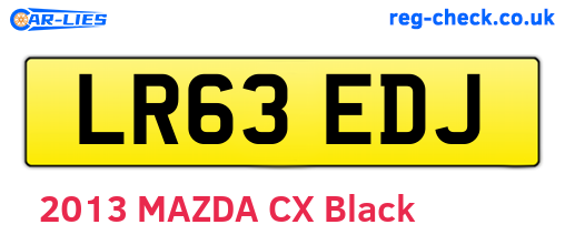LR63EDJ are the vehicle registration plates.