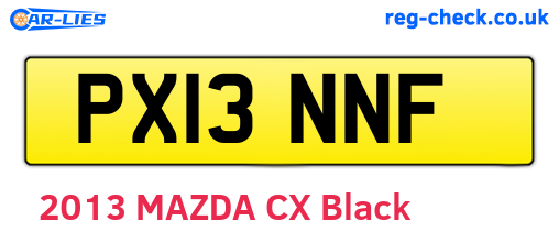 PX13NNF are the vehicle registration plates.