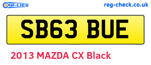 SB63BUE are the vehicle registration plates.