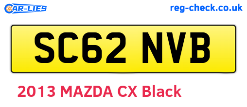 SC62NVB are the vehicle registration plates.