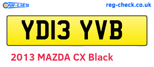 YD13YVB are the vehicle registration plates.