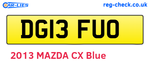 DG13FUO are the vehicle registration plates.
