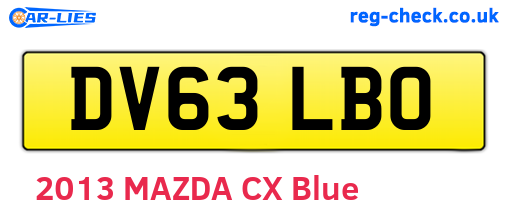 DV63LBO are the vehicle registration plates.