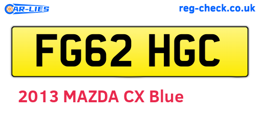 FG62HGC are the vehicle registration plates.