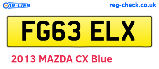 FG63ELX are the vehicle registration plates.