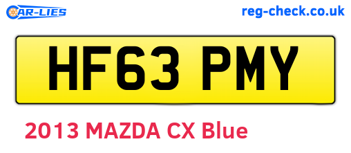 HF63PMY are the vehicle registration plates.