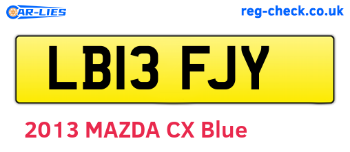 LB13FJY are the vehicle registration plates.