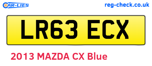 LR63ECX are the vehicle registration plates.