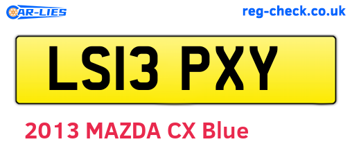 LS13PXY are the vehicle registration plates.