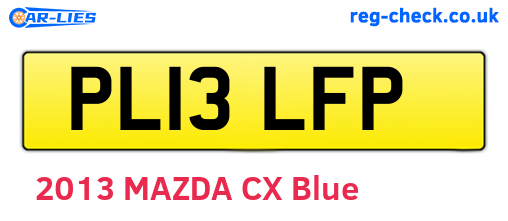 PL13LFP are the vehicle registration plates.