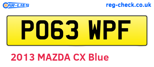 PO63WPF are the vehicle registration plates.