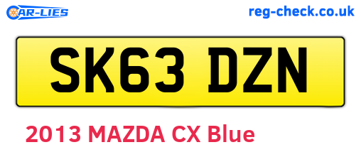 SK63DZN are the vehicle registration plates.