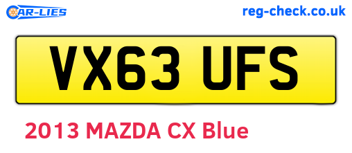 VX63UFS are the vehicle registration plates.