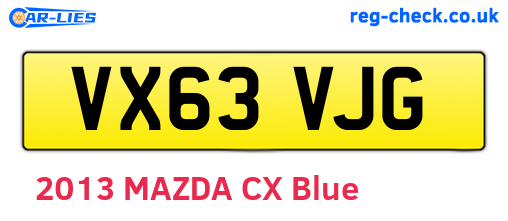 VX63VJG are the vehicle registration plates.