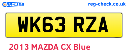 WK63RZA are the vehicle registration plates.