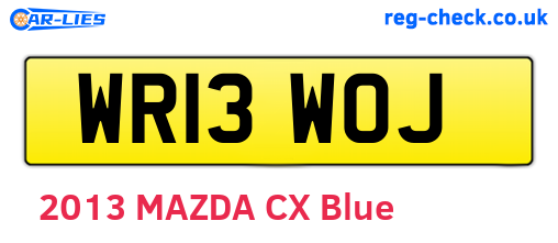 WR13WOJ are the vehicle registration plates.