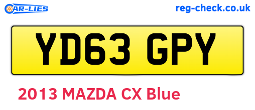 YD63GPY are the vehicle registration plates.