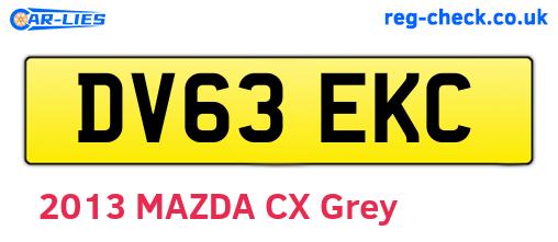 DV63EKC are the vehicle registration plates.