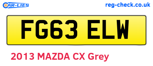 FG63ELW are the vehicle registration plates.