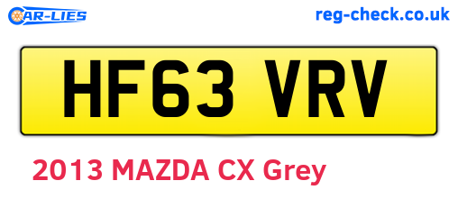 HF63VRV are the vehicle registration plates.
