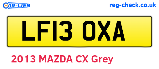 LF13OXA are the vehicle registration plates.
