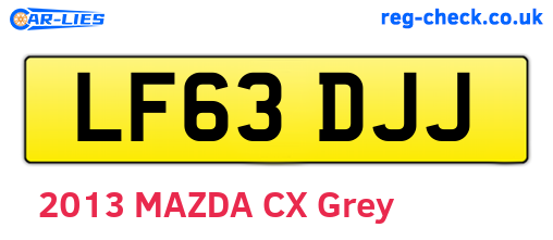 LF63DJJ are the vehicle registration plates.