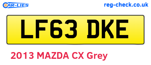 LF63DKE are the vehicle registration plates.