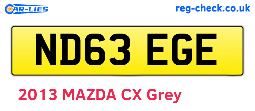 ND63EGE are the vehicle registration plates.