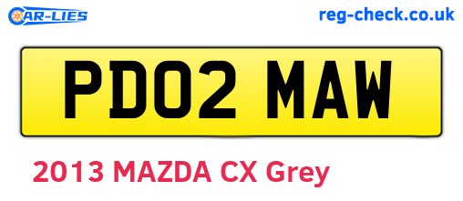 PD02MAW are the vehicle registration plates.