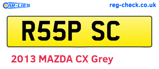 R55PSC are the vehicle registration plates.