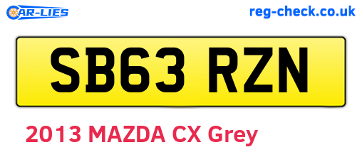 SB63RZN are the vehicle registration plates.