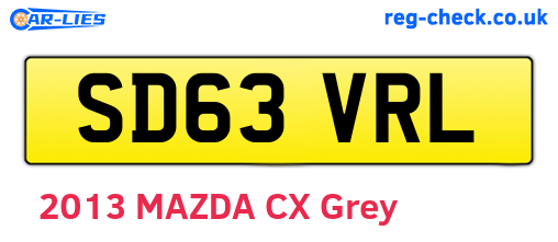 SD63VRL are the vehicle registration plates.