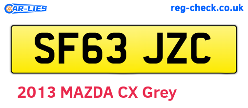 SF63JZC are the vehicle registration plates.
