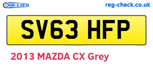 SV63HFP are the vehicle registration plates.
