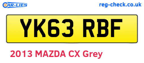 YK63RBF are the vehicle registration plates.